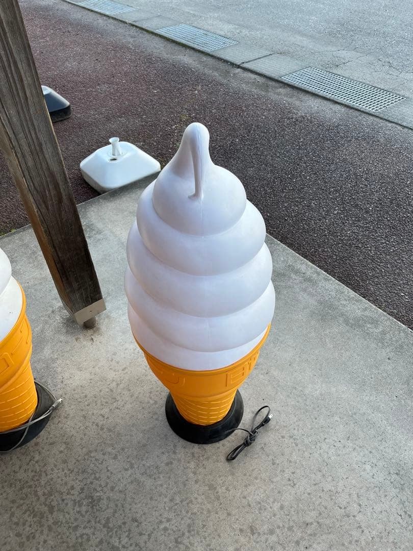 アイスクリームディスプレイ ホワイト・オレンジ 約106cm